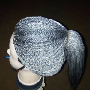 Lace Front Micro Braided Gray Wig Size S